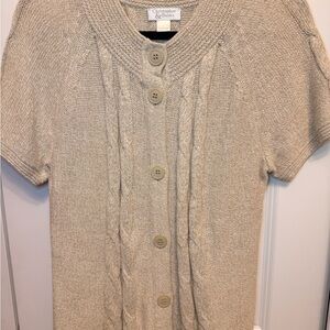 Christopher & Banks Cream Button-Up Sweater